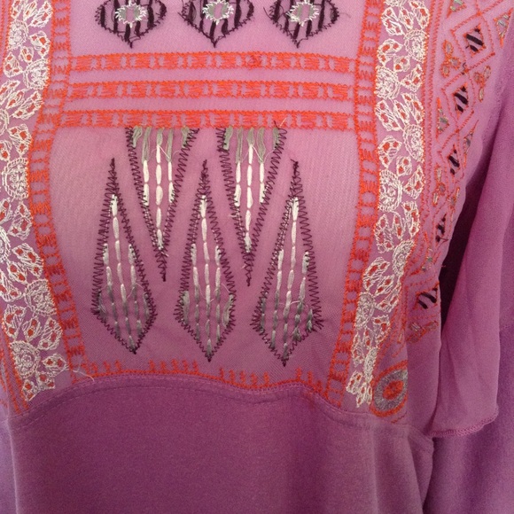 Free People Embroidered Ruffled Top - Picture 3 of 5